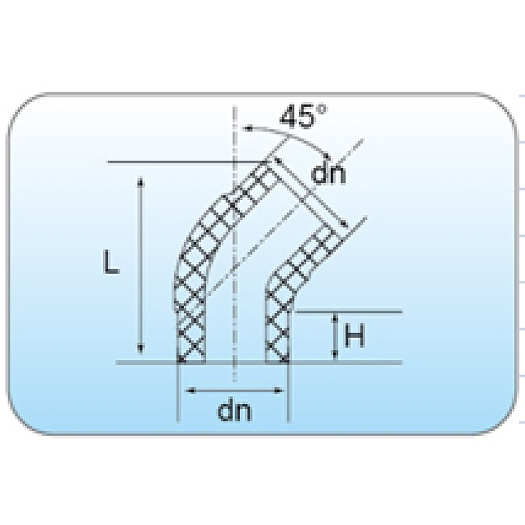 HDPE 45 ডিগ্রি কনুই বাট ফিউশন ফিটিং